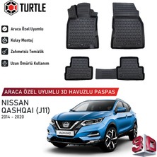 Turtle Nissan Qashqai (J11) 2014-2020 Uyumlu 3D Havuzlu Oto Paspas