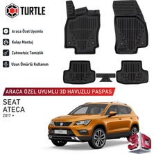 Turtle Seat Ateca 2016-2026 Uyumlu 3D Havuzlu Oto Paspas