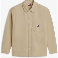 Tommy Hilfiger Essential Overshirt Ext Erkek Sarı T-Shirt.ab9