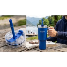 Derinify Stanley 1,18 L Mavi Quencher 40 Oz Flip Katlanabilir Pipetli Termos Kapağı