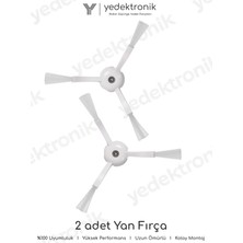Yedektronik Roborock S8 Maxv Ultra Uyumlu 2'li Beyaz Yan Fırça Seti | Yüksek Kalite