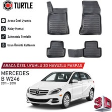 Turtle Mercedes-Benz B-Class (W246) 2011-2018 Uyumlu 3D Havuzlu Oto Paspas