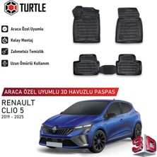 Turtle Renault Clio (V) 2019-2025 Uyumlu 3D Havuzlu Oto Paspas
