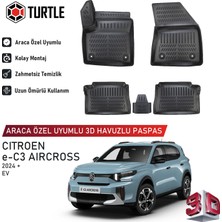 Turtle Citroen E-C3 Aircross (Ev) 2024-2026 Uyumlu 3D Havuzlu Oto Paspas