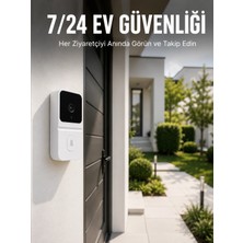 Marsilyan Kablosuz Beyaz Akıllı Kapı Zili Wi-Fi Bağlantılı Hd Kameralı Ev Güvenlik Sistemi