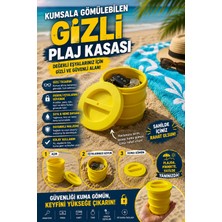 Genç 3D Kumsala Gömülebilen Gizli Plaj Kasası - Telefon, Anahtar ve Para Saklama Haznesi - Kum Altı Kamufle Güvenli