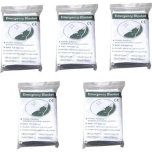 OEM 5 Paket Acil Durum Battaniyesi 210 x 140 cm Isı Yansıtıcı Hayatta Kalma Battaniyesi, Gümüş, Oda Termal Kurtarma Battaniyesi
