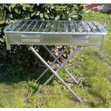 OEM Ayaklı Büyük Mangal 60CM Kebapçı Geniş Oluklu Paslanmaz Galvaniz Gövde Krom Izgara Kömürlü Mangal