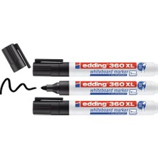 OEM 360 Xl Beyaz Yazı Tahtası Kalemi, Siyah, 3'lü Set, Yeniden Doldurulabilir