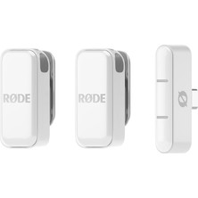 OEM Wireless Micro - Akıllı Telefon ve Bilgisayar Uyumlu Kompakt Kablosuz Mikrofon Seti, Şarj Kutulu, Iki Verici, Bir Alıcı, Usb-C, Beyaz