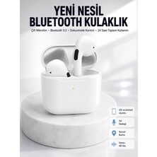 Mey İthalat Mey Ithalat® Yeni Nesil Bluetooth Kulaklık Beyaz Çağrı Cevaplayabilen Kablosuz