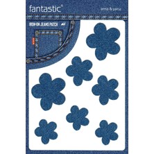 OEM Ütü ile Yapışan Kot Arma Patch Kot Yaması, Denim Jeans Onarım &amp; Dekoratif Amaçlı Çiçek (Indigo)