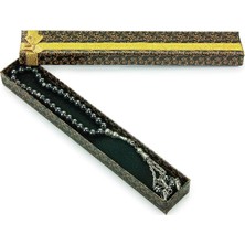 OEM Metal Mızrak Püsküllü Hematit Doğaltaş Hediyelik Tesbih - 33LÜ - Küre Kesim