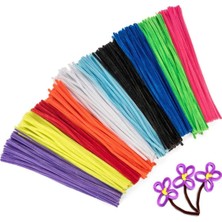 OEM Renkli Şönil, 200 Adet, Eğitici Şönil Seti, Tüylü Tel, 30 Cm, Peluş Tel