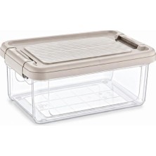 OEM Kilitli Saklama Kabı Şeffaf Organizer Pp Plastik Gıda Saklama Kabı Kapaklı Sızdırmaz Buzdolabı Düzenleyici Istiflenebilir Çok Amaçlı Saklama Kutusu (2,5 Litre)
