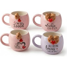 OEM 3D Sarkan Capybara Figürlü Porselen Kupa - 420 ml Büyük Boy Kaliteli Porselen Bardak - 4 Farklı Modelden Biri (Sürpriz/asorti) - Sevimli Hayvanlı Hediyelik Mug