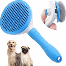 OEM Sogud Mavi Otomatik Temizlenen Tüy Toplama Tarağı – Basmalı Mekanizmalı Kedi ve Köpek Tarağı – Çelik Iğneli, Cilt Dostu, Ergonomik Saplı – Uzun ve Kısa Tüyler Için Bakım Tarağı