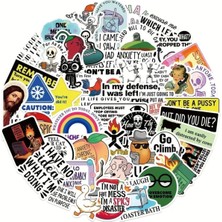 OEM 50'li Snarky Cartoon Meme Stickers, Sticker Seti Laptop Notebook Tablet Sticker Seti