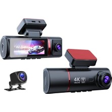 OEM 4K Ultra Hd 3 Kameralı Araç Kamerası, Wifi ve Gps Takipli, Gece Görüşlü, G-Sensörlü, Ön + Iç + Arka Kayıt