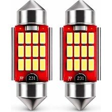OEM 39MM C5W Sofit LED Ampul - Beyaz Plaka ve Tavan Lambası - Canbus Arıza Lambası Yakmaz (2 Adet)