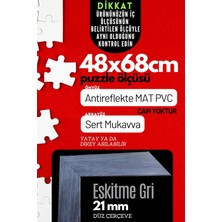 OEM 21LIK Puzzle Poster Resim Çerçevesi Pvcli Postersiz Resimsiz Çerçeve (Eskitme Gri, 48X68)