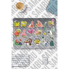 OEM Sünger Bob Temalı Sticker Etiket Seti - Sponge Bob Sticker - Laptop Notebook Telefon