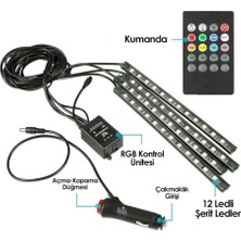 OEM Araç Içi Ayak Altı LED Kumandalı Sese Duyarlı 12'li - Rgb