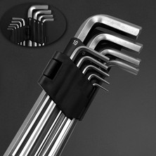 OEM Kenet 9 Parça Alyan Takımı, Uzun Boy -Yüksek Kalite 2mm,2.5mm, 3mm, 3.5mm, 4mm, 5mm, 6mm, 8mm ve 10MM (Home, Garden, Work) Alyan Anahtar Takımı