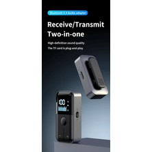 OEM 2’si 1 Arada Bluetooth 5.4 Ses Alıcı &amp; Verici – 3.5mm Aux, Tf Kart Çalar, LED Ekranlı Kablosuz Adaptör, Dahili Pil, Araba, Tv, Pc &amp; Hoparlör Için Stereo Müzik Aktarıcı | M20