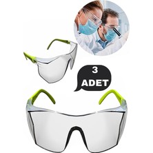 OEM 3 Adet Iş Güvenliği Koruma Gözlüğü Laboratuvar Deney Inşaat Koruyucu Şeffaf Gözlük