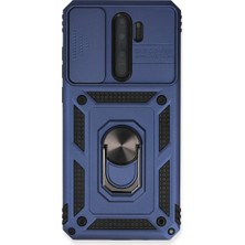 Zenviaa Xiaomi Redmi Note 8 Pro Kılıf Pars Lens Yüzüklü Silikon - Lacivert ZENVIAAC12