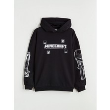 Lc Waikiki Yeni Sezon Kapüşonlu Minecraft Baskılı Erkek Çocuk Sweatshirt