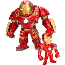 Mey İthalat Jada Toys Marvel Figur Hulkbuster & Ironman, Helm Zum Öffnen Und Schließen, Sammelfiguren, Set, Die-Cast, Rot, Größe: 6 Zoll Hulkbuster & 2 Zoll Ironman