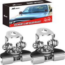 Mey İthalat Nilight LED Işık Çubuğu Montaj Braketi 2 Adet Evrensel Ayarlanabilir Sütun Hood Çalışma Lambası Montaj Kelepçe Tutucu Off-Road Kamyon Suv Için
