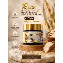 Rice Organic Rice Recovery Cream Night Cream Pirinç Özlü Gece Bakım Kremi Hyaluron Elastin Nemlendirici 55 Grm