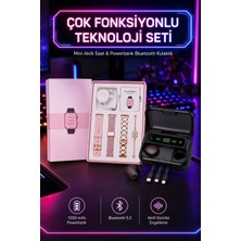 Beruflic Powerbank Özellikli Bluetooth Kulaklık ve Nabız Ölçer Akıllı Saat Bileklik Hediyeli