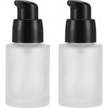 Mey İthalat Vipolish 2 Adet 30 ml 1 Oz Lüks Boş Doldurulabilir Buzlu Cam Pompa Şişe Sıvı Fondöten Konteyner Dağıtıcı Saklama Vial Losyon Esans Emülsiyon Seyahat Için Örnek Kılıf