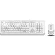 Mey İthalat A4TECH F1010 Q USB Türkçe Fn-Multimedya Klavye+Optik 1600DPI Beyaz Mouse Set