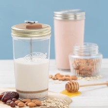 Mey İthalat Kilner Fındık Sütü/badem Sütü Üretim Seti, Aksesuar ve Kapaklı 2 Kavanoz, 0,5 L