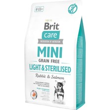 Mey İthalat Brit Care Light & Sterilised, Minik Irk - Kısırlaştırılmış Köpekler Için, Tahılsız, Hipoalerjenik Tavşan Etli ve Somon Balıklı Kuru Mama, 2 kg
