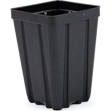 Mey İthalat Grower's Solution Kare Sera Saksıları 8,89 cm x 12,7 cm - Siyah - Plastik - Derin - Miktar 50