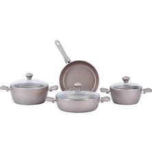 Mey İthalat Taç Pierre Cardin 71250350 7 Parça Graniks Tencere Seti, Rosegold