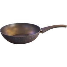 Mey İthalat Oms Granit Wok Tavası 28 cm Gri Renk
