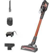 Mey İthalat Black+Decker BHFEV182C 4'ü 1 Arada Kablosuz Dikey Süpürge (18 V, 2.0 Ah, To, Elektrikli Fırça Başlığı, Dar Aralık Aparatı, Şarj Cihazı ve Duvar Askısı Dahil)