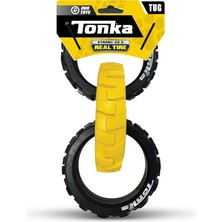 Mey İthalat Tonka Kauçuk 3 Halkalı Römork Köpek Oyuncağı, Hafif, Dayanıklı ve Suya Dayanıklı, 25 Cm, Orta/büyük Irklar Için, Tek Birim, Sarı/siyah