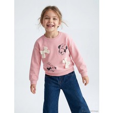 Lc Waikiki Yeni Sezon Minnie Mouse Baskılı Kız Çocuk Kalın Sweatshirt