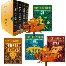 Everest Yayınları Buket Uzuner - Tabiat Dörtlemesi Set - Su - Toprak - Hava - Ateş -4 Kitap- Yanında Yaprak Ayraç ile