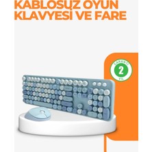Zenvia Znv Kablosuz Retro Klavye ve Mouse Seti – 104 Tuşlu Sevimli Tasarım ZNV2029