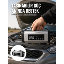 Zenviaa Dijital Göstergeli Akü Takviye Cihazı Lastik Şişirme Powerbank ve LED Işık Özellikli