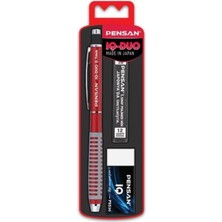 Mey İthalat Pensan Iq-Duo Set 0,7 mm Kırmızı Renkli Silgi+Min - PE4008VKSET07 Kırmızı